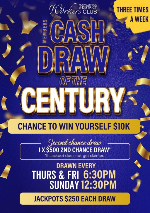 Featured image for “$5000 MEMBERS CASH DRAW TONIGHT!!”