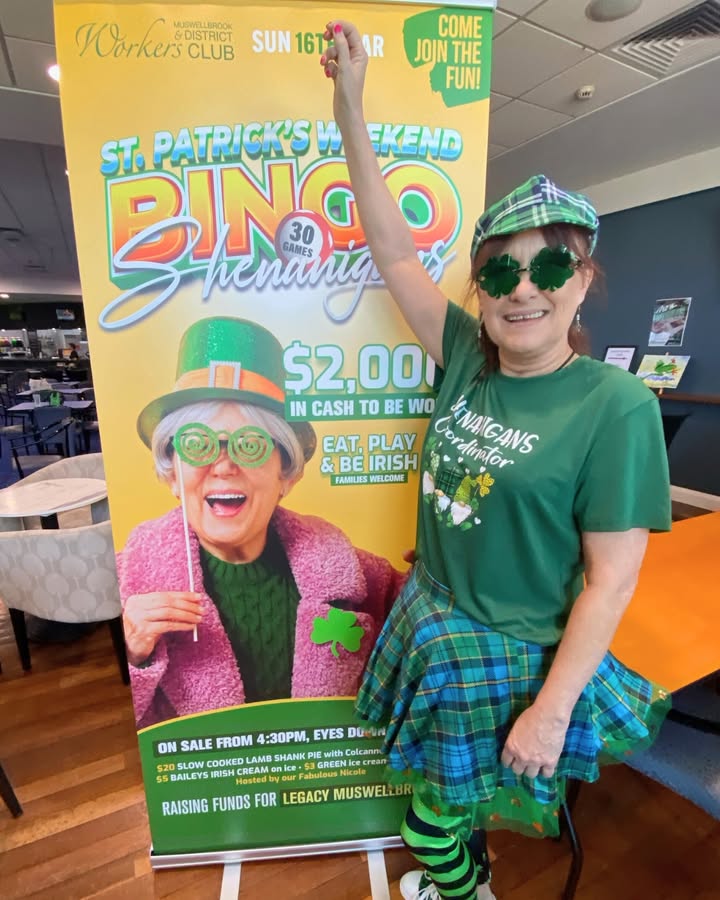 Featured image for “Nicole is all prepared for our St Patricks Day Shenanigans Bingo on this Sunday!   30 games, over $2K in cash prizes – eyes down at 6pm.”