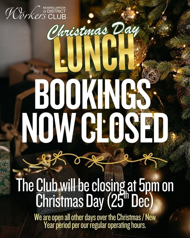 Featured image for “Christmas Day Trading Hours at Muswellbrook Workers Club”