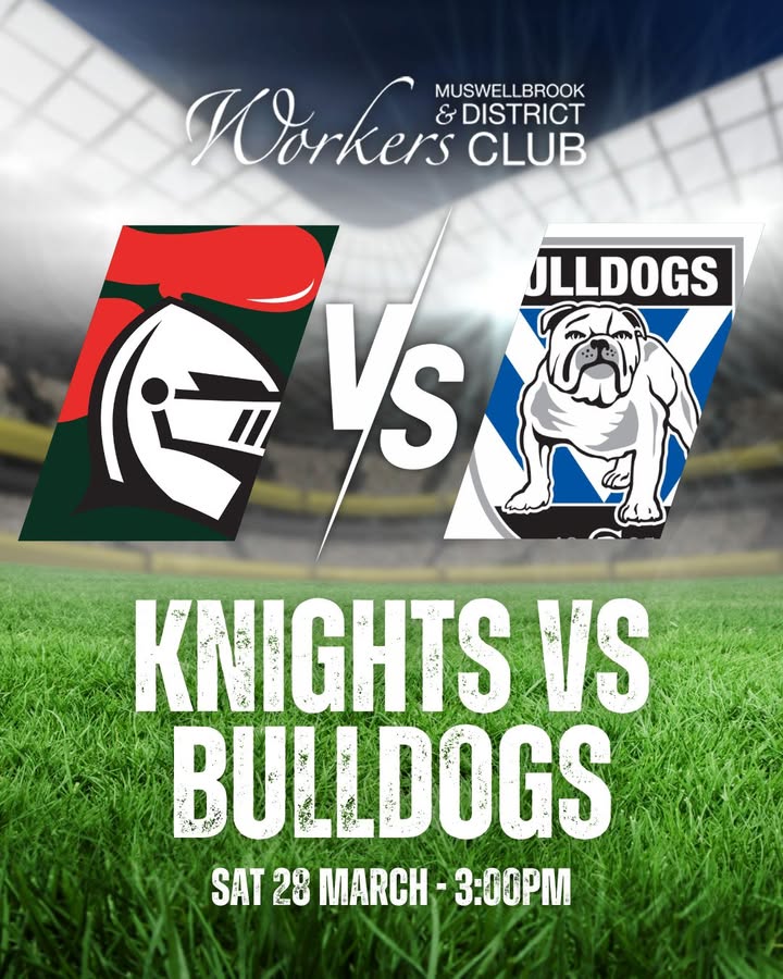 Featured image for “Watch Knights vs Bulldogs Live at Muswellbrook Workers Club”