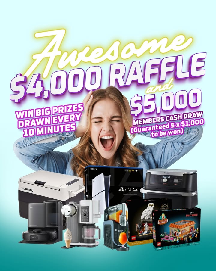 Featured image for “$4k Raffle and $5k Members Cash Draw This Saturday”