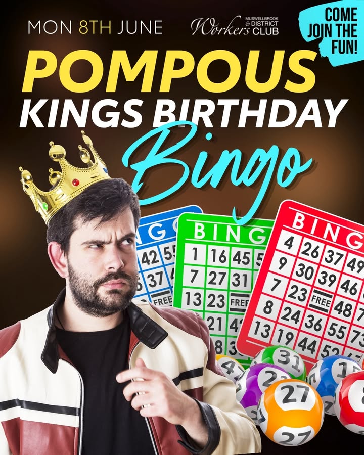 Featured image for “Pompous King’s Birthday Bingo at Muswellbrook Workers Club”