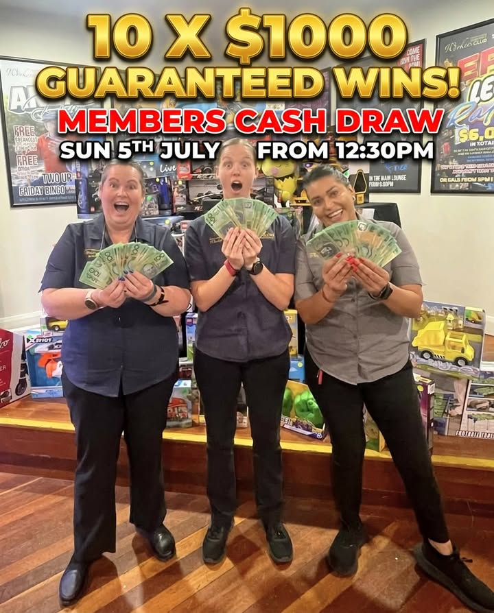 Featured image for “$10,000 Members Cash Draw This Sunday at Muswellbrook Workers Club”