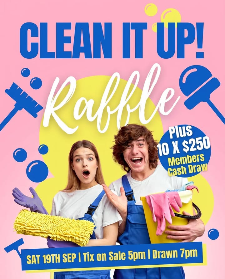 Featured image for “Clean It Up Raffle with Cash Draws at Muswellbrook Workers Club”